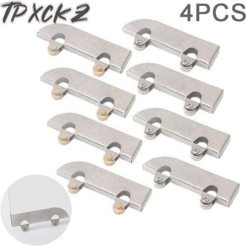 4Pc Stainless Steel Pulley 5mm Glass Sliding Door Wheel Clamp Track Roller Runner For Display Cabinet Mobile Counter Repair Part