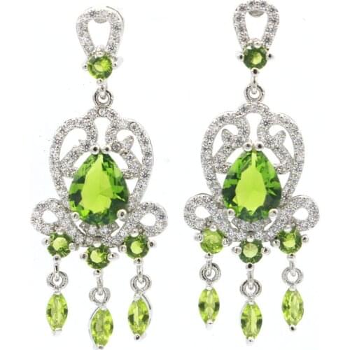 16x12mm Romantic 3.2g Created Purple Amethyst Pink Kunzite White CZ Silver Stud Earrings Drop Shipping