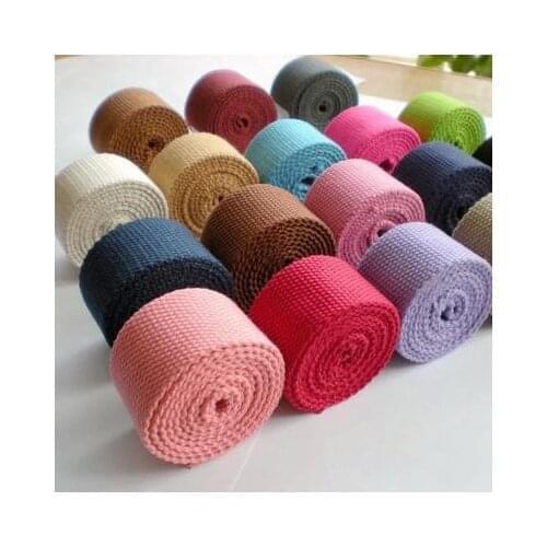 50 yards/lot DIY dog collar leash backpack accessory 32mm webbing canvas ribbon durable plain weave high quality 72 colours