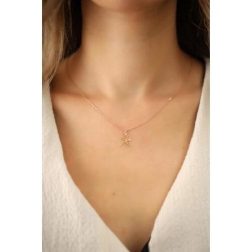 925 Sterling Silver Necklace Jewelry Silver Dragonfly Model Rose Plated Silver Necklace Women Fashion Gift Surprise Wedding