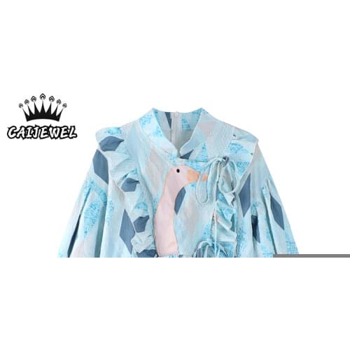 CAIJEWEL Light Blue Blouses