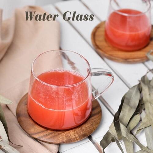 High Borosilicate Glass Acacia Tea Cup Simple High-grade Coffee Cup Transparent Plain Household High Temperature Resistant Cup