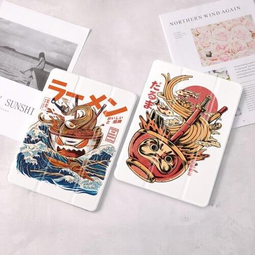 Kanagawa For iPad Case For Air 4 iPad Pro 2020 10.5 With Pencil Holder 10.2 inch 8th Generation 7th 12.9 Pro 2018 Mini 4 5 Cover