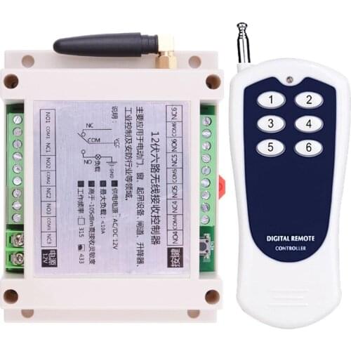 DC 12V 24V 36V 6CH Remote Control Switch System 6 CH 10A Relay Receiver With New Cover For Industrial Sector