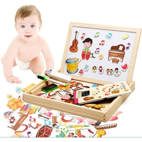 Wood Children jigsaw puzzle Montessori Music Numbers Tangram Learning Educational Drawing Board Games Toy Gift for Child Games