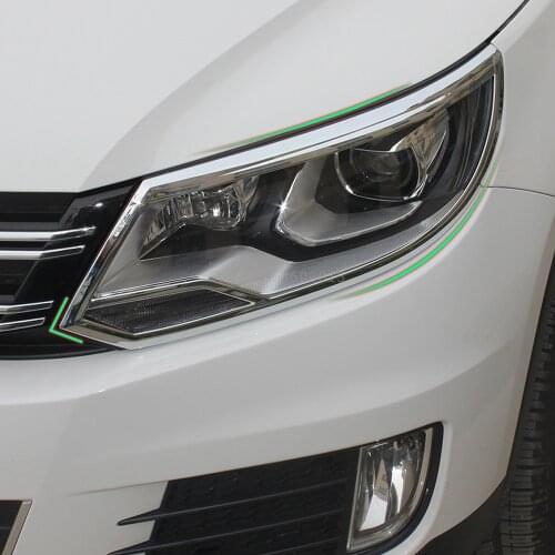For Volkswagen Tiguan 2013 2014 2015 Chrome Head Light Lamp Headlight Cover Molding Trim Frame Exterior Accessories Car Styling