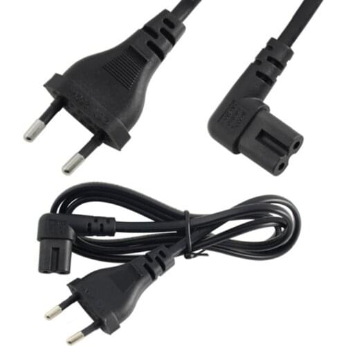 Europe 2pin Male to 90 Degree Right Angled IEC 320 C7 Power Supply Cord 100cm 200cm 300cm 500cm cable