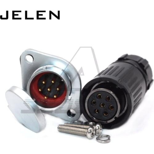 HE20, Waterproof and dustproof 7 pin connectors, LED high power plug socket, connector cable, 7 pin plug connector(female)