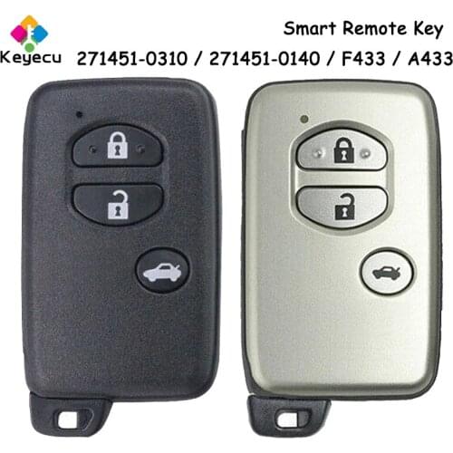 KEYECU Smart Remote Control Car Key With 3 Buttons for Toyota Camry Crown Mark X Majesta 271451-0310 / 271451-0140 / F433 / A433