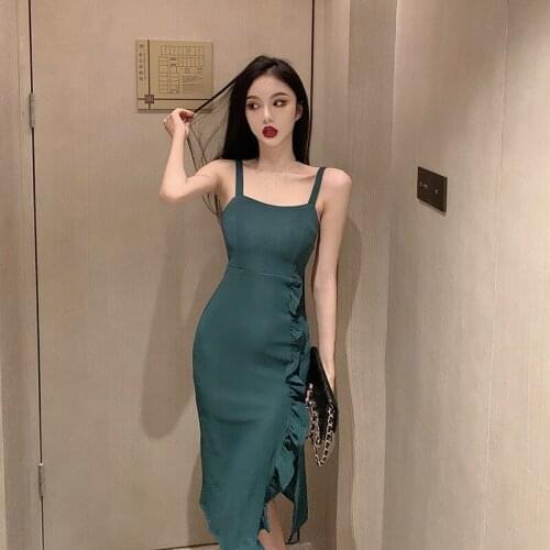 ZC3126 2021 Spring and summer new women fashion temperament sexy high waist splicing lace slim dress tide cheap wholesale