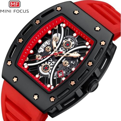 MINI FOCUS Luminous Men Watch MF0420G Fashion Sports Waterproof Silicone Band Japan Movement Quartz Watches