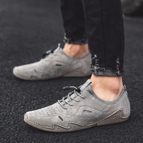 New Men Casual Shoes Fashion Leather Shoes for Men Comfortable breathable and leisure Flat Shoes Driving Sneakers 38-44