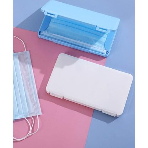 New creative mask storage clip foldable portable anti pollution flip dust plastic temporary mask box