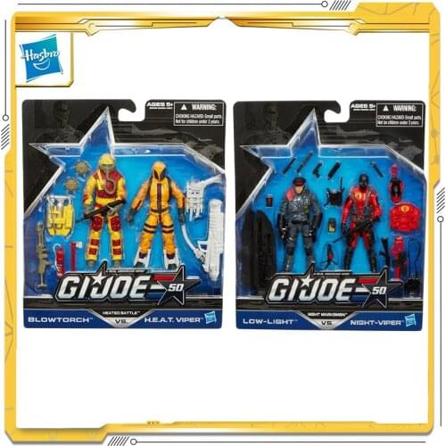 Original Hasbro G.I. Joe:The Rise of Cobra 50th Blowtorch VS H.E.A.T. Viper Low-Light VS Night-Viper Action & Toy figures Model