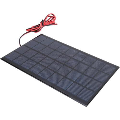 Solar Power Epoxy Module Board Polysilicon DC9V 3W with 100cm Red Black Wire Tool Supplies
