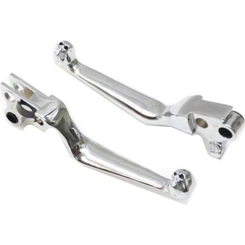 Pair Chrome Chrome Clutch Brake Skull Levers For Harley Fat Boy Night Train Dyna Wide Glide