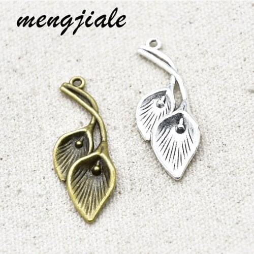 15pcs Retro Metal Alloy Gingko Leaf Charms For DIY Handmade Crafts Jewelry Supplies Makings 39*13mm