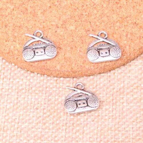 20pcs Tibetan Silver Plated radio retro boombox Charms Pendants for Jewelry Making DIY Handmade Craft 14*15mm