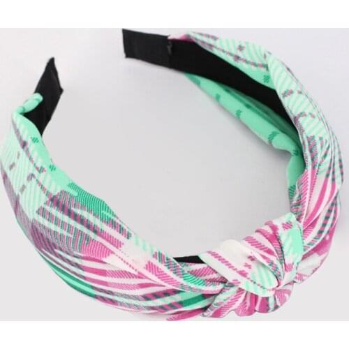 2018 Colorful Plaid Fabric Hairband for Ladies Fashion Hair Accessories New Top Knot Headbands for Teens Girls