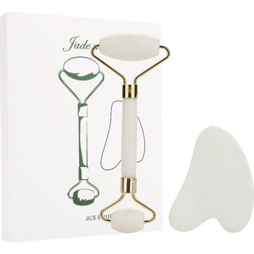 Facial Massage Jade Roller Double Heads Stone Face Skin Care Tools Body Skin Relaxation Slimming Beauty Neck Thin Lift Guasha