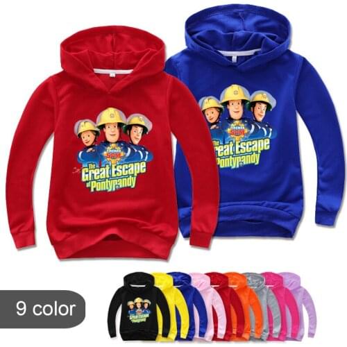 2-16Years Spring Autum Fireman Clothes Boys Hoodies Teenagers Child Firemen Sweatshirt Kids Baby Hoodie Boys Jumper Outwear&coat