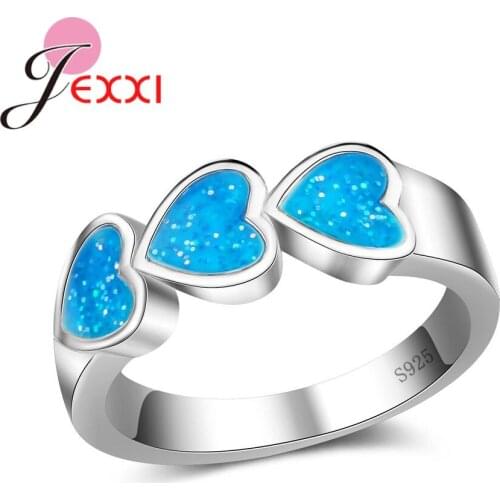 Luxury Blue Opal Stone Women Fashion Trendy Wedding 925 Sterling Silver Jewelry For Women Engagement Party Decoration