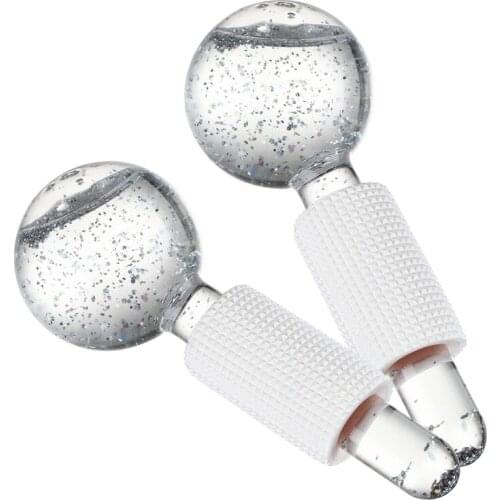 1Pair Large Beauty Ice Hockey Energy Beauty Crystal Ball Facial Cooling Ice Globes Water Wave Face Eye Massage Skin Care