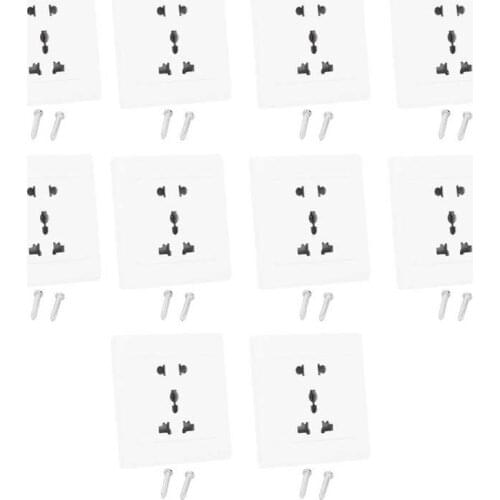 10 Sets Concealed Installation Socket Wall-Mounted 5-Hole Outlet Household Power Supplies Socket