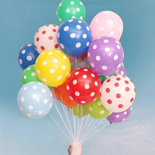 15pcs 12inch Colorful Polka Dot Balloons Ladybug Latex Inflatable Balloon for Baby Shower Wedding Birthday Party Decor Kids Toy