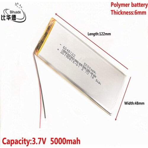 3.7V,5000mAH 6048122 Polymer lithium ion / Li-ion battery for tablet pc BANK,GPS,mp3,mp4
