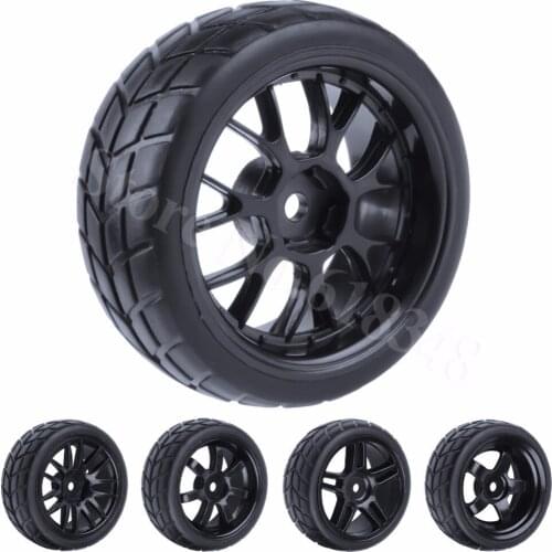 4x 26mm RC Car Tyre Rubber & Plastic Wheel Foam Insert For 1/10 On Road Models