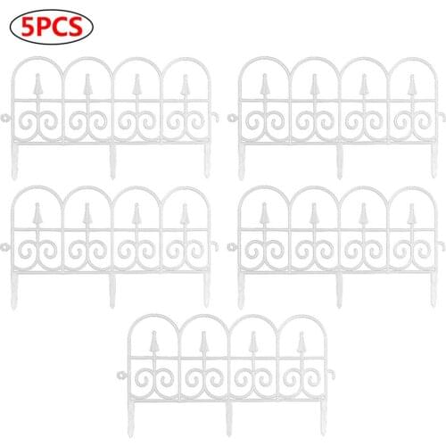 5pcs Garden Plastic European Fence Outdoor Lawn Edging Fence Garden Border Decoration For Home Yard Wedding 58*34c
