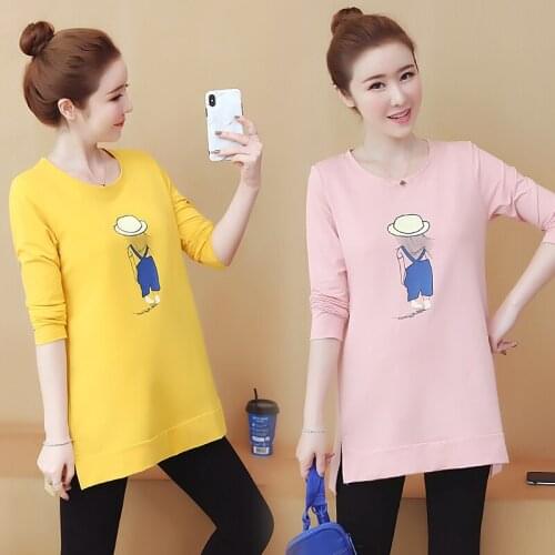 901# Maternity Clothes Spring Autumn Cotton Maternity Tops Clothes for Pregnant Women Casual T Shirt Dress
