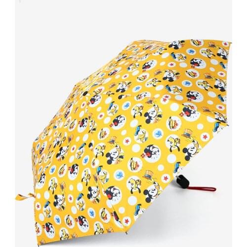 Disney Donald Duck Automatic Umbrella Rain Women Brand Cartoon Print Sunscreen Folding Umbrellas Windproof Anti UV Parasol