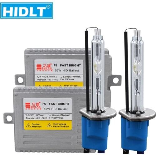 HIDLT Car Light Xenon HID Headlight Kit AC 55W F5 Electronic Ballast Xenon H1 H7 H11 9005 HB3 9006 HB4 9012 D2H 5500K Bulb Lamp