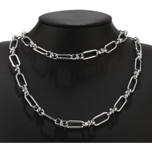 8MM width Stainless Steel Curb link Chain Bulk for Craft DIY Necklace Jewelry Making steel color