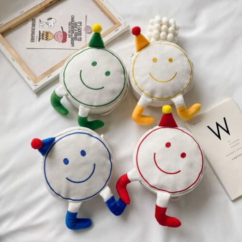 Cartoon Children Coin Purse Lovely Smiling Face Girls Decoration Bags Korean Style Kids Messenger Bag Fashion One-shoulder Bag