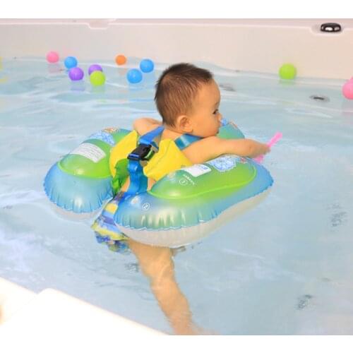 Baby U-Shape Inflatable Swimming Training Float Ring with Safety Double Airbags for Children Infant Bathtub Pools Swim Trainer