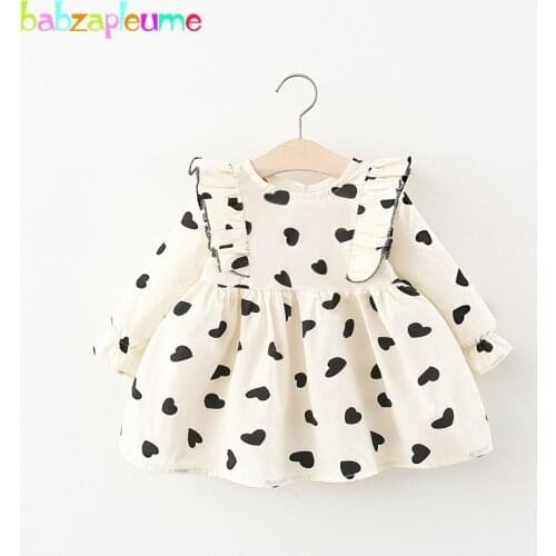 Spring Autumn Baby Dresses Toddler Girl Clothes Korean Cute Print Long Sleeve Cotton Princess Dress Newborn Clothing BC2070-1
