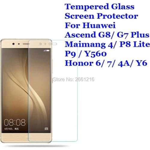 For Huawei Ascend G8 G7 Plus Maimang 4 P8 Lite P9 Y560 / Honor 6 7 4A Y6 Tempered Glass 9H 2.5D Premium Screen Protector Film