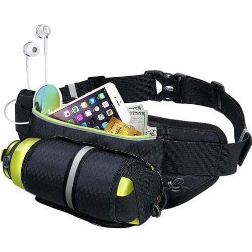 Men Women Running Waist Bag With Bottle Torch Gym Sport Pack Cycling Chest Bag Belt Fanny Waist Pouch Outdoor Hiking For Phone