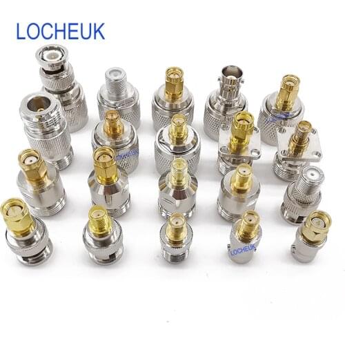 20Pcs BNC SMA Connector Kit SMA to N/BNC/TNC/F Type Connector Male Female Kit N to SMA BNC TNC RF Adapter Male to Female Adapter