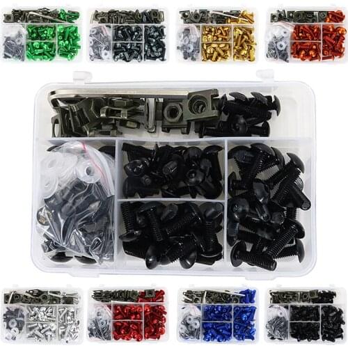 Universal Aluminum Full Fairing Bolts Kit Screws Fairing Clips Fit For HONDA YAMAHA Fit For SUZUKI DUCATI KAWASAKI APRILIA KTM