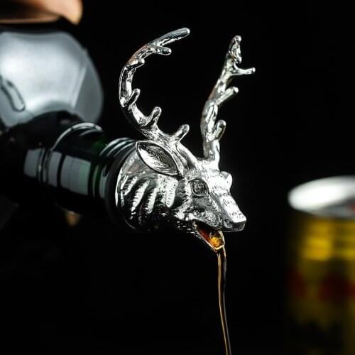 Creatived Unique Animal Head Shaped Red Wine Aerator Pourer Deer Head Wine Bottle Plug Pouring Wine Tool Accessories