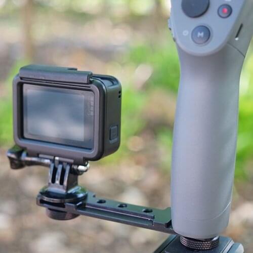 Microphone Grip L Bracket Rig with Hot Shoe Mounts for Zhiyun Smooth Q 4 / 3/Osmo Mobile 1 2 /Moza Mini S osmo 4 Stand Bracket