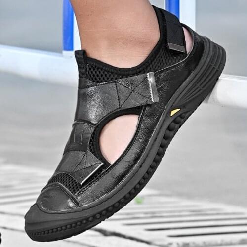 New Summer Handmade Sneakers Casual Breathable Men Shoes Outdoor Beach Wading Shoes Comfortable Comfortable Mens Sandals