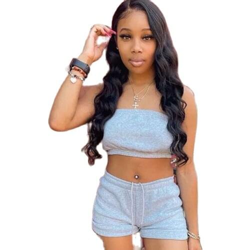 Summer Tracksuit Two Piece Set Women Summer Clothes Crop Top Biker Shorts Sweat Suits Loungewear Workout Matching Sets