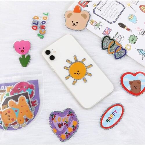 Cartoon Loving Bear Laser Stickers For Child Laptop Funny Graffiti Stickers Mix Retro Waterproof Kids Decal Cute Decoration Gift