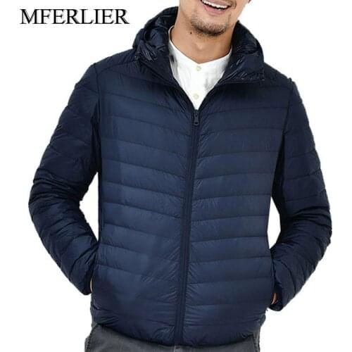 MFERLIER Autumn winter jackets men Bust 150cm 7XL 8XL 9XL Plus size Hooded long sleeve men parka large size 3 colors