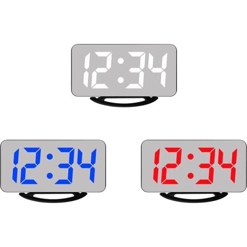 Home Office Snooze Data Desk Clocks 3 Brightness Adjustment Table Clock Time LED Digital Alarm for Office Bedroom